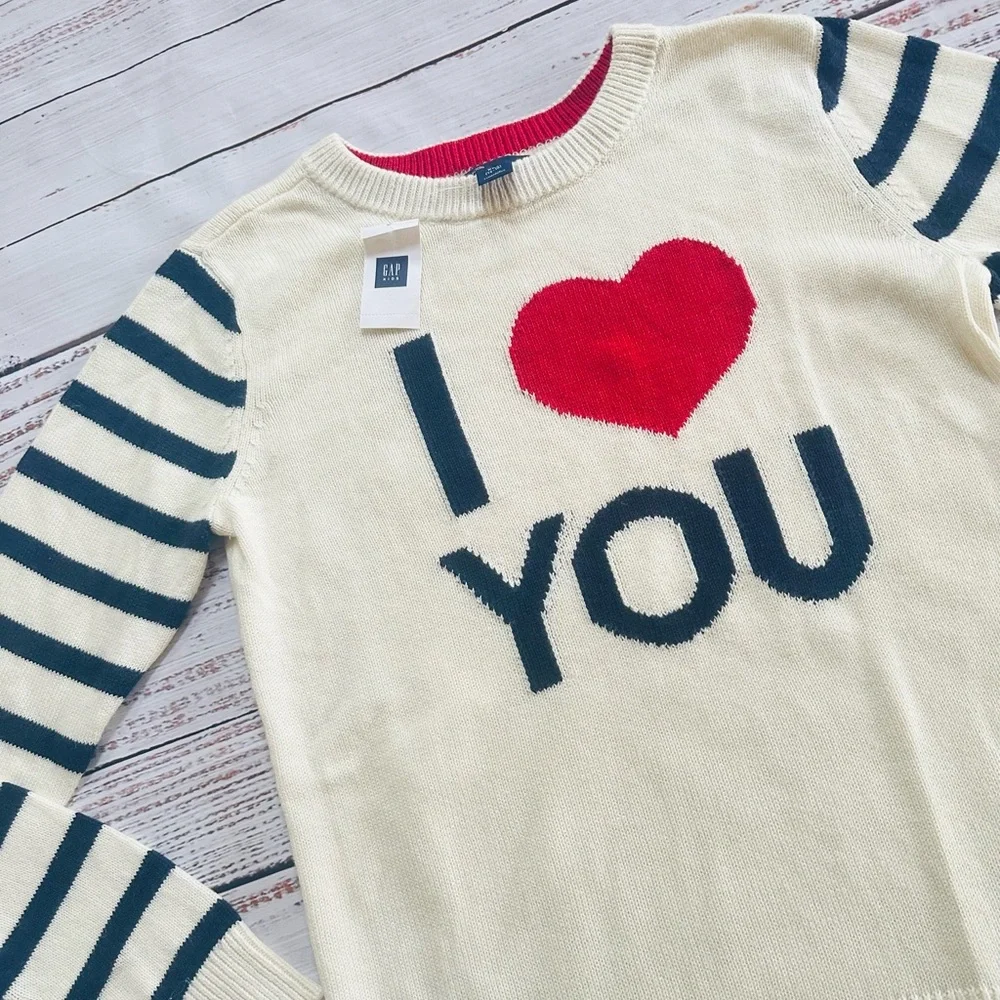 Gap NWT I love you sweater! Size 14/16